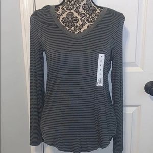 Striped long sleeve top